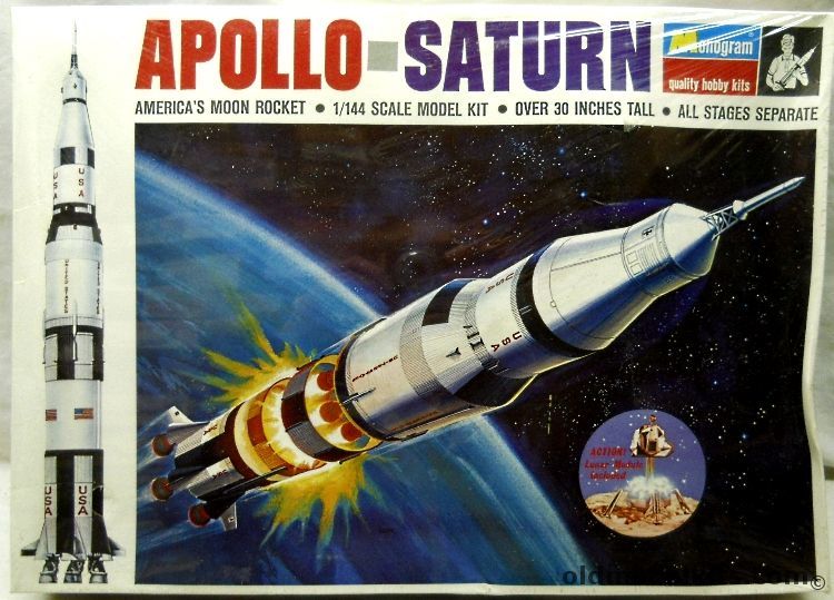 Monogram 1/144 Apollo Saturn V - 30 Inch Tall Moon Rocket, PS193-600 plastic model kit